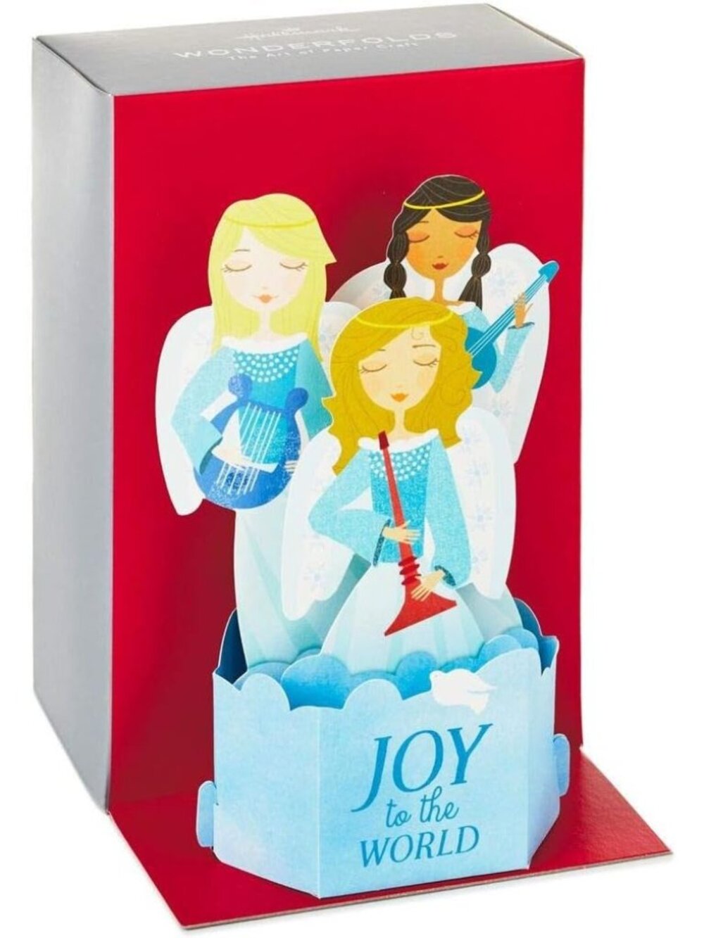Hallmark Wonderfolds Joy To The World Pop-Up Christmas Card With Red Envelope
